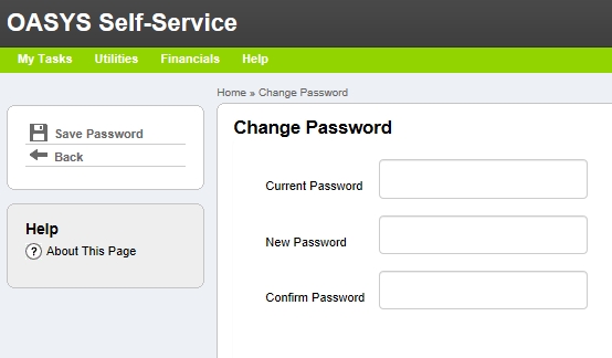 Change password page