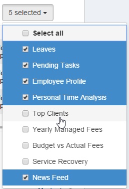 Widget selection