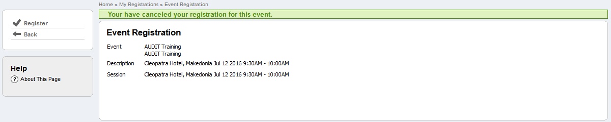 Cancel session registration