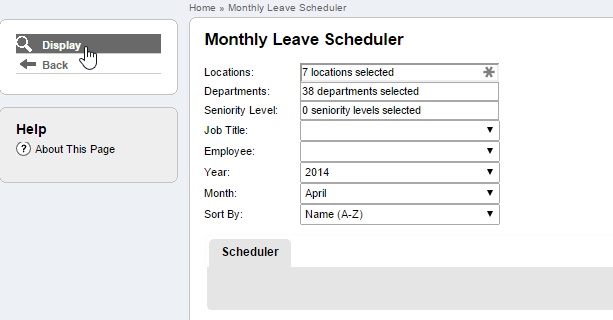 Monthly Leave Scheduler page