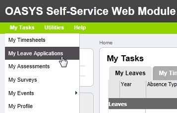 My Leave Applications menu