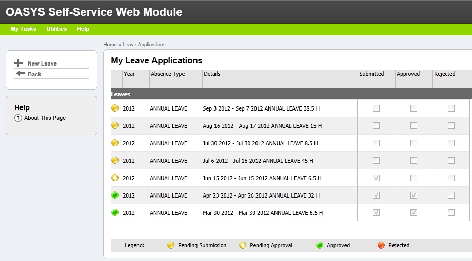 My Leave Applications