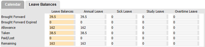 Leave balances