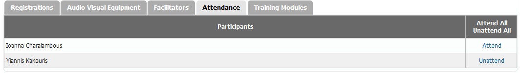 Session Attendance
